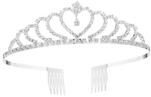 Gatuida Krone Diademe für Damen: Silberne Kristall Tiara Kronen Hochzeit Braut Tiara Diadem Kristalle Prinzessin Krone Königin Krone für Geburtstag, Hochzeit, Festzug, Abschlussball Party