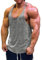 Muscle Cmdr Herren Workout Stringer Tanktops Y-Back Gym Fitness Trägershirt,Männer Muskelshirt Training Achselshirt Sport (hellgrau,M)