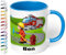 Tasse mit Namen für Kinder Feuerwehrmann – Kindertasse personalisiert – Feuerwehr Kinderbecher Trinkbecher für Jungen und Mädchen - rundum bedruckt – Geschenk zum Geburtstag (Cambridge Blau)