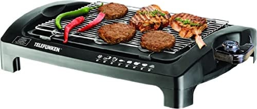 Telefunken TLF-KBQ2101T - Barbeque elettrico, 2000 Watt, nero