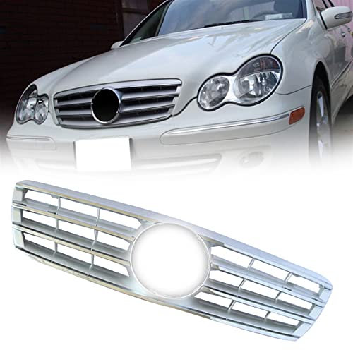 FORREC Rejillas Delanteras para Mercedes-Benz Clase C W203 C280 C320 C200 W204 C180 C200 C260 2000 2001 2002 2003 2004 2005 2006 Parrilla Superior Delantera del Coche
