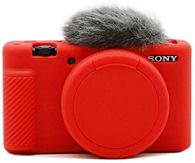 Rieibi ZV-1 Case, Soft Silicone Protective Case for Sony ZV-1 ZV1 Digital Camera, Lightweight ZV1 Camera Case - Red