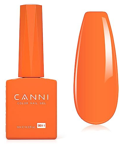 CANNI Esmaltes Semipermanentes de Uñas en Gel color naranja Orange Pintauñas Semipermanentes Apto Para Principiantes Manicura 9ml