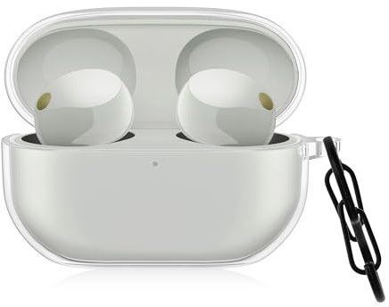 kwmobile Earphones Case Compatible with Sony WF-1000XM5 - Crystal TPU Two-Part Earbuds Case - Transparent