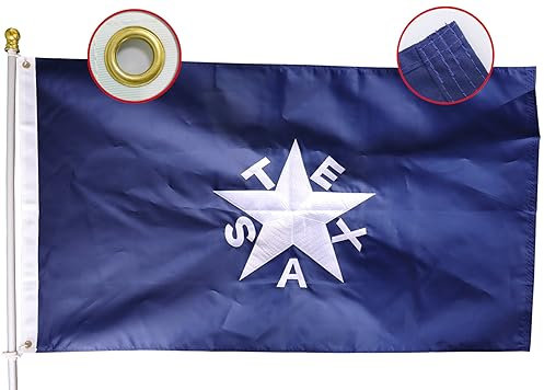 Bandera de Texas de Zavala de Lorenzo de 3 x 5 pies, nailon Oxford más duradero 210D, puntas de mosca de cuatro filas, estrellas bordadas, banderas de historia tejana, pancarta de regalo para casa