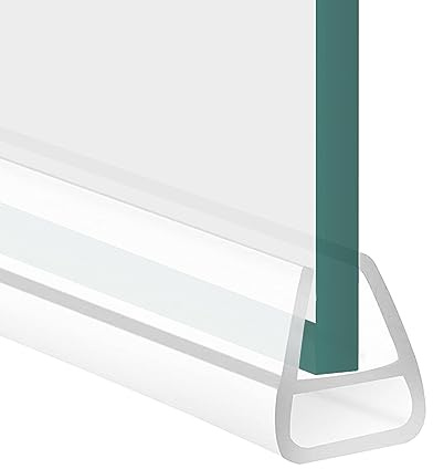 Joint de porte de douche de qualité supérieure - 2 m - En forme de U - Lèvre inférieure de douche (8 mm)