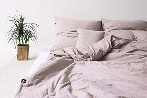 HOP DESIGN Bettwäsche 140x200 Baumwolle Bettwäsche-Sets, Bettbezug 140x200 Schmutziges Rosa - Bettbezüge Sommerbettwäsche, Duvet Cover mit 1 Kissen Bezug 100% Baumwolle Ideal für Allergiker