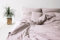 HOP DESIGN Bettwäsche 140x200 Baumwolle Bettwäsche-Sets, Bettbezug 140x200 Schmutziges Rosa - Bettbezüge Sommerbettwäsche, Duvet Cover mit 1 Kissen Bezug 100% Baumwolle Ideal für Allergiker
