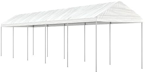 GuyAna Pavillon mit Dach Weiß 11,15x2,28x2,69 m Polyethylen Pergola Pavillion Winterfest