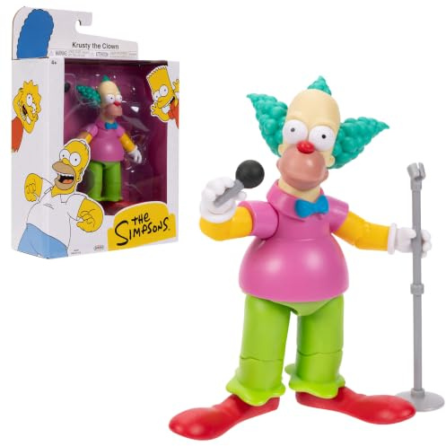 Los Simpsons - Figura Krusty de 13 cm Totalmente articulada - Figura Coleccionista de los Simpsons - para Niños 3 Años +
