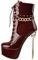 blingqueen Plateau Stiefeletten Damen Stiletto Ankle Boots Punk Kurzstiefel Metallic Bordeaux 42 EU