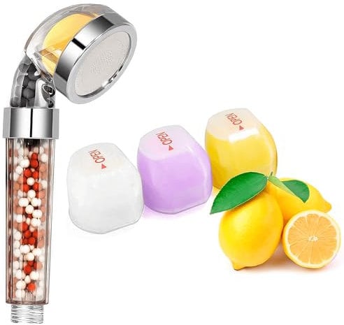 Shower Filter Refill 3 Pack Lemon Vitamin C Filter Set Natural Plant Powerful Effective Water Filtration Softens Hard Water