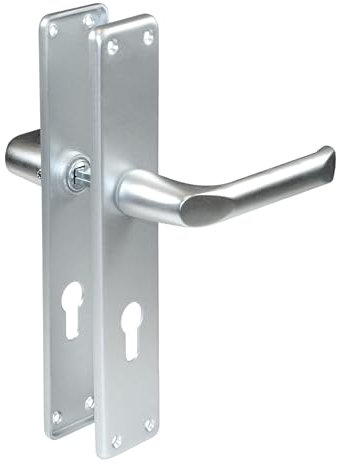 SN-TEC Renovierungs Schild Türbeschlag für Zimmertüren, Innentüren, Badezimmertüren, Eingangstüren, Aluminium F1, für Türstärke 20-47 mm (PZ Schließzylinder, Renovierungsschild 47mm x 240mm)