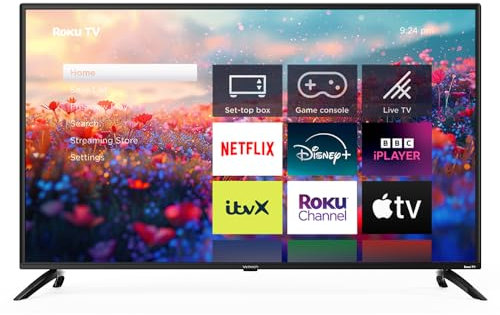 VELTECH Roku 55 Inch 4K Smart TV, with Apple TV+ BBC Netflix Freeview Play,Voice Assistant,Dolby Audio,UHD, HDR10, Dolby Vision Large Screen Television for Living Room