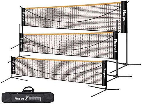 Red de bádminton, red de tenis 3-6 m Red de entrenamiento de red de bádminton de voleibol portátil, 3 alturas ajustables Almacenamiento de red de bádminton plegable, en interiores y exteriores
