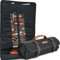 WELKINLAND 18-Pockets Waxed Canvas Tool Roll, Heavy-Duty tool bag roll, Waterproof tool roll up bag, 17 Canvas tool roll, Roll up tool bag, Tool roll bag organizer, Screwdriver roll up bag