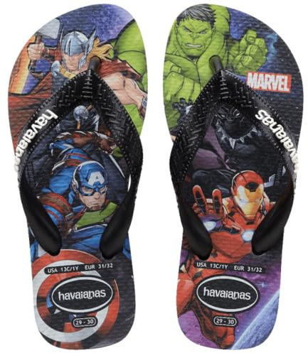 Havaianas Kids Top Marvel II Jungen FlipFlop Black 33 EU