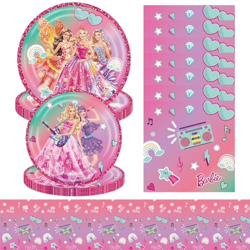FCXVXCL Ensemble Vaisselle De Fête, De Vaisselle De Fête De Princesse, Fille Kit Vaisselle Anniversaire De Fête,Vaisselle Anniversaire Enfant Pour Les Fêtes Mariages Fêtes