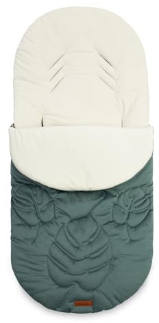SENSILLO - Fußsack Kinderwagen Winter - Fußsack Babywanne, Buggy und Schlitten - Warm, mit Reißverschluss, Zugkordel, Vlies, Samt Außenstoff Gesteppt - 95x45 cm - Grün