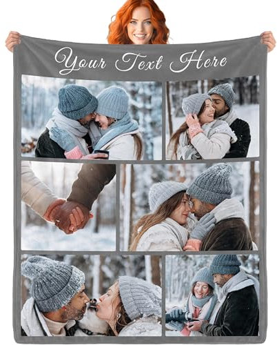 ERICAT personalisierte Decke Foto und Text,Decke personalisiert Baby Decke,kuscheldecke personalisiert,kuscheldecke mit Foto,selbst gestalten Geschenke für Mama, Papa, Paare, Freundin, Freund