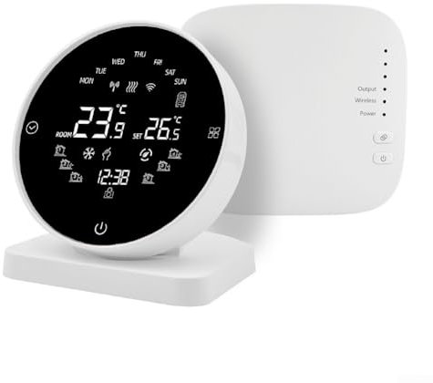 Termostato wireless programmabile RF433, termostato per caldaia a parete, regolatore di temperatura per riscaldamento a pavimento dell'acqua, risparmio energetico (senza Wi-Fi)