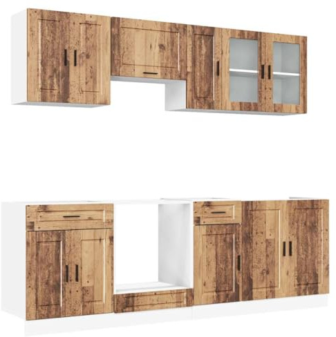 vidaXL 8 Piece Kitchen Cabinet Set Kalmar Old Wood Engineered Wood