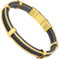 Dada Gioielli - Bracciale Uomo Acciaio e Vera Pelle Design Sportivo Pneumatico Auto Moto Idea Regalo Uomo Chiusura Magnetica Regolabile (Oro Giallo)