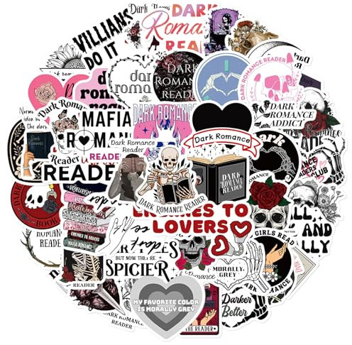 50 Pcs Dark Romance Stickers for Water Bottle and Laptop - Dark Romance Party Favors & Decorations, Waterproof Vinyl Decals, Love and Gothic Stickers