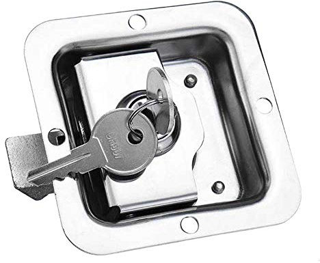 IMCCZONY La BoîTe à Outils de RV de Camion d'acier Inoxydable Verrouille Le Loquet de PoignéE de Palette de Porte de Remorque Serrures de Palette Antivol avec 2 CléS