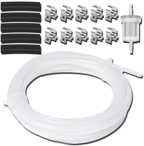 ZAMDOE Conduite Carburant pour Chauffage Diesel Kit 4m Filtre pour Tuyau Carburant Blanc Clips Remplace 470499 pour Webasto pour Eberspacher D2 D4 D5 2KW 4KW 5KW 8KW Chauffage de stationnement