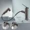 VirtuGro Wasserhahn Ausziehbar Waschbecken Armaturen Einhebelmischer Waschbecken Mischbatterie Kalt und Warm Armatur Badezimmer mit 3 Wasserstrahlarten Brause Grau