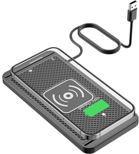 Car QI Wireless Car Charger, 20W Wireless Fast Charger, Wireless Charger, Non-Slip Mat, Compatible with Apple and Samsung Mobile Phones