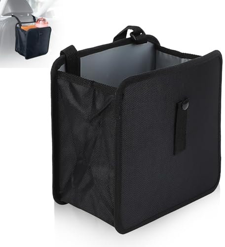 UOSIWYA Car Rubbish Bin, Trash Can Bins Collapsible Hanging Car Storage Foldable Bin for Essentials Waterproof Seat Organiser Tidy for Auto Travel Truck Minivan