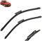 Escobilla Limpiaparabrisas para Renault Megane 2 MK2 2006-2008 2007 Delanteros de Coche Juego Brazo y escobilla traseros compatible automático compatible