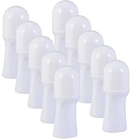 GANAZONO Flacons Roll-On 50Ml en Plastique Lot de 10 Bouteilles à Bille Étanches pour Huiles Essentielles pour Voyage et Usage