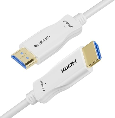 Kricsertg Cavo HDMI in fibra ottica da 8 K, 3 metri, 48 Gbps, ad alta velocità, 8 K@60 Hz, 4 K@120 Hz, HDR10 eARC 3D HDCP 2.3, compatibile con laptop, compatibile con HDTV, monitor, proiettore