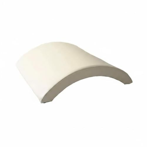 Folpus Pilates Barrel Barril Espaldera Curva Acolchada Apoyo Ergonómico Estiramiento Controlado Espuma EVA Superficie Microfibra Cuero Adecuado para, Blanco Sucio, Blanco Cremoso
