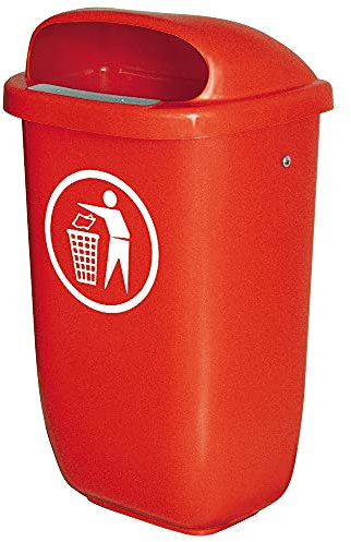 Poubelle selon DIN 30713, 50 L, pour außenauf tellung Rouge