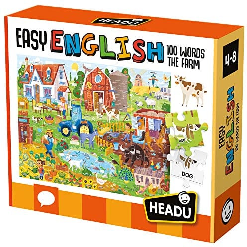 HEADU Easy English 100 Words Farm | Educational Toys, Learn About Farms, Farm Jigsaw Puzzle, Educational Puzzle, Ages 4-8 Years