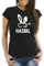 MoonWorks® Damen T-Shirt Ski-Haserl Ski-Hase Après Ski Party Ski-Fahrer Snowboard-Fahrer Slim Fit schwarz L