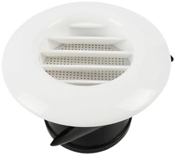 Powertool - Rejilla de ventilación circular de plástico ABS para baño, cocina, ventilación de oficina (oblicua 100 mm)