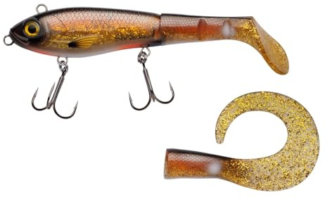 Abu Garcia Svartzonker McHybrid Hechtköder – Hybrid Hard Soft Swimbait – Köder mit Paddle Tail und Curl Tail
