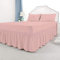 Valance Sheet Double Polycotton Non-Iron Plain Dyed Luxury Bedding Double Bed Valance Sheets Baby Pink -135 X 190 + 25 cm + Frill 40 cm