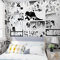 Dessin Animé Anime Ghost Slayer Papier Peint Chambre Chevet Fond Revêtement Mural Bureau Noir Et Blanc Bandes Dessinées Papier Peint