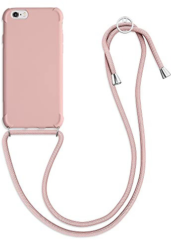 kwmobile Necklace Case kompatibel mit Apple iPhone 6 / 6S Hülle - Cover mit Kordel zum Umhängen - Silikon Schutzhülle Perlmutt