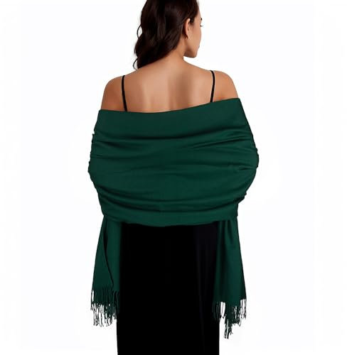SWAT PANY Ladies Scarf Green Pashmina Shawls and Wraps Winter Scarfs for Women Wedding