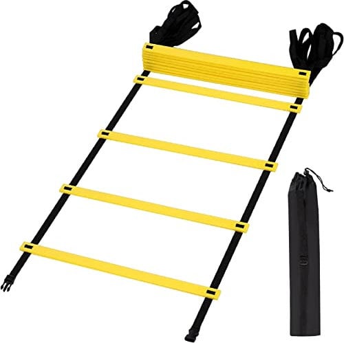 Dhouse Training Ladder 6M Agility Ladder Speed Training Football Ladder 12 Rungs Football Speed Training Ladder Agility Speed Training Equipment for Football Tennis Basketball Practice (6M)