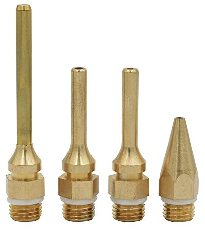 Gasea 4Pcs Glue Gun Nozzle Set Hot Glue Gun Tips 10.8mm Thread Repalcement Copper Nozzle Tip Diameter 2mm 3mm