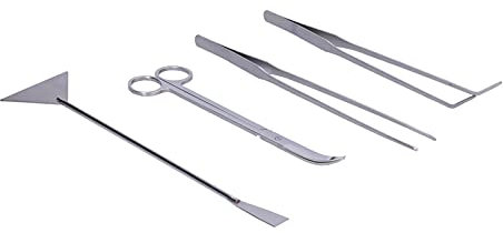 Aquarium Pflanzenwerkzeuge, Aluminiumlegierung 4 Stück Aquascaping Tools Kit Wasserpflanzen Aquascaping Tool 4 in 1 für die Reinigung von Aquarienpflanzen