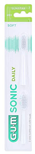 GUM Sonic Daily 4110 Zahnbürstenköpfe, weich, Weiß, 2 Stück